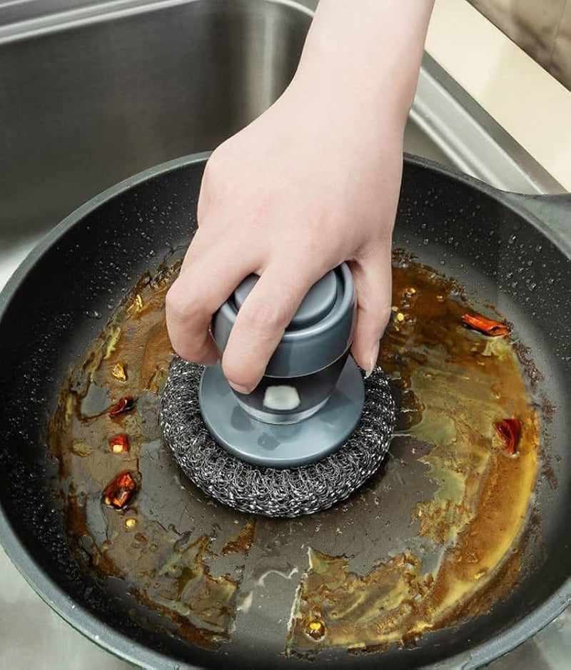 Soap Dispensing Dish Brush (1 Pc): Palm Brush, Kitchen Cleaning