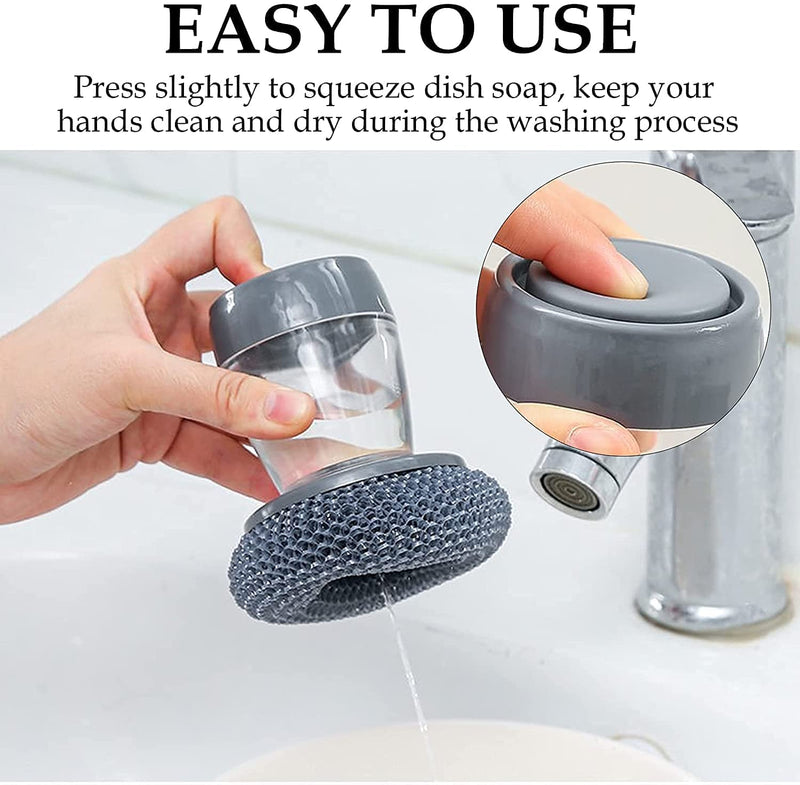 Soap Dispensing Dish Brush (1 Pc): Palm Brush, Kitchen Cleaning